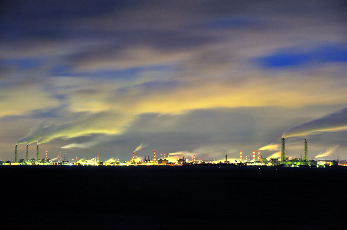 海ホタルから千葉側工場萌え 街並み 建物 夜景 Ganref