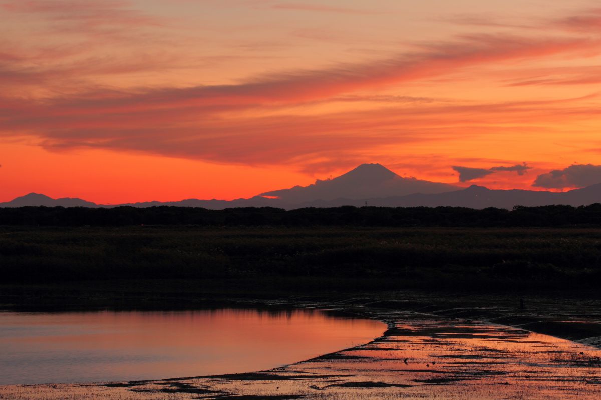 夕焼け富士 自然 風景 水辺 Ganref