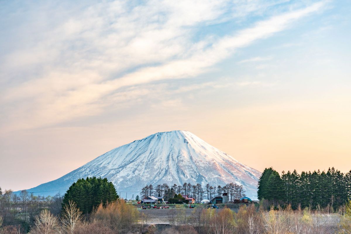 蝦夷富士の淡い夜明け 自然 風景 山 Ganref