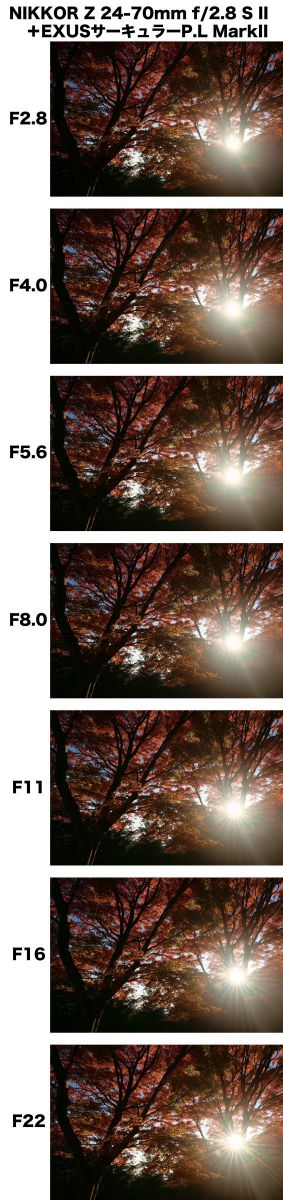ニコン Z8 & NIKKOR Z 24-70mm f/2.8 S II（18）II型の光芒の出方と形