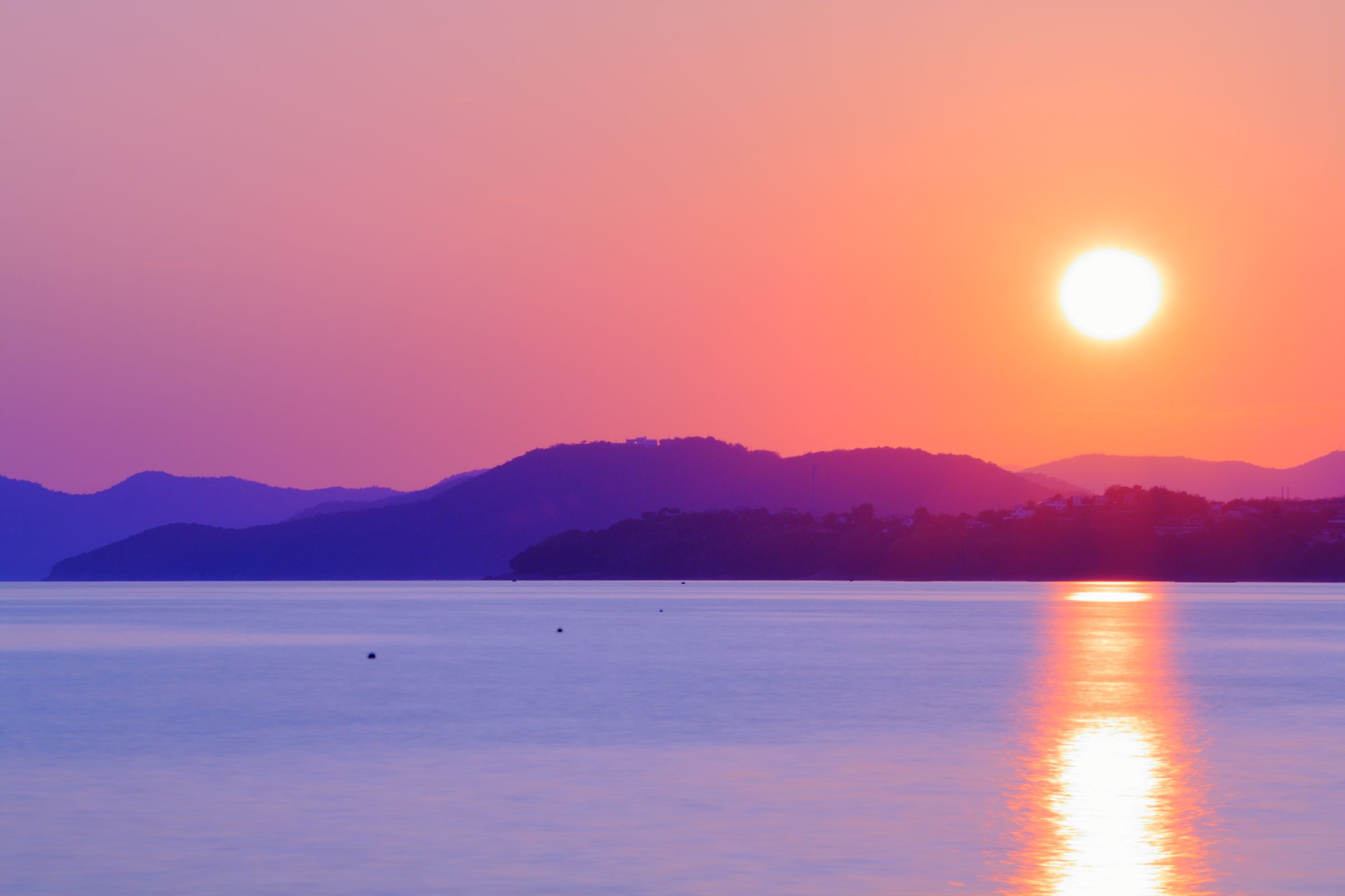 風景画　有明海の夕日　原画 水彩画】原画「 夕暮れの海岸 」F4：242×332 mm #夕暮れ #海岸