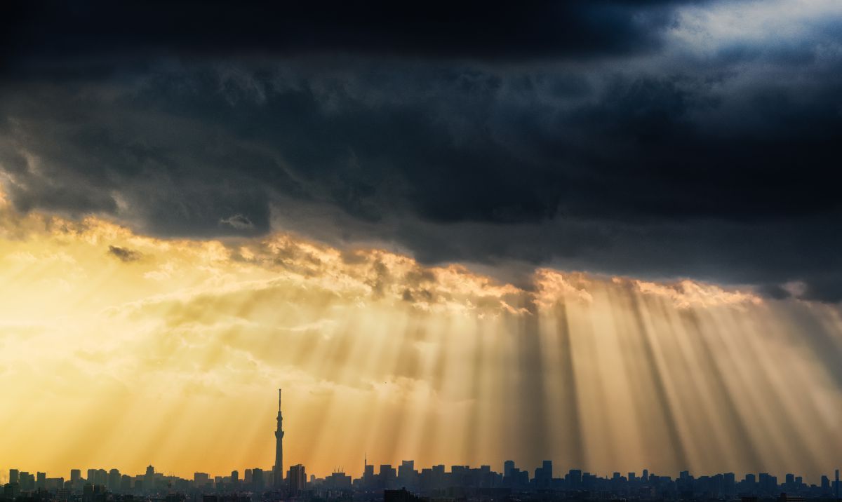 光のカーテン 街並み 建物 街並み Ganref