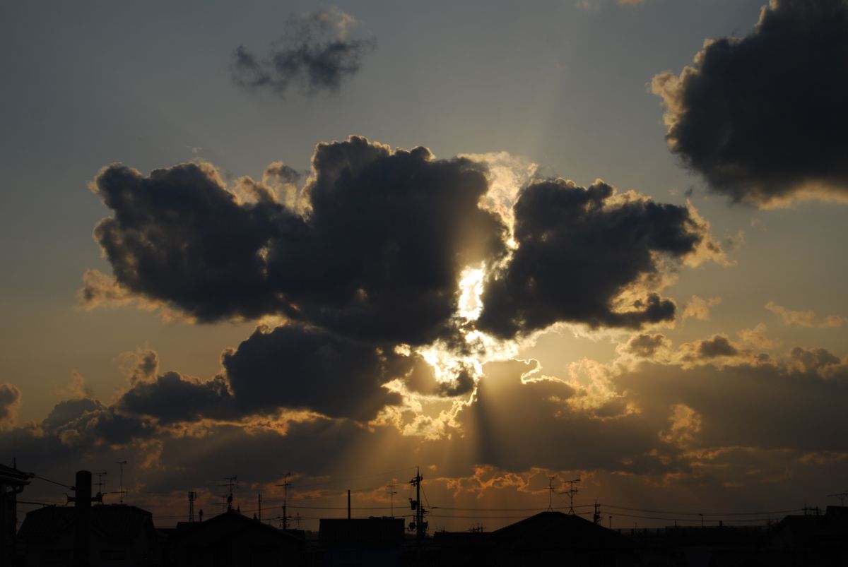 今日の空 天使の梯子 自然 風景 空 雲 Ganref