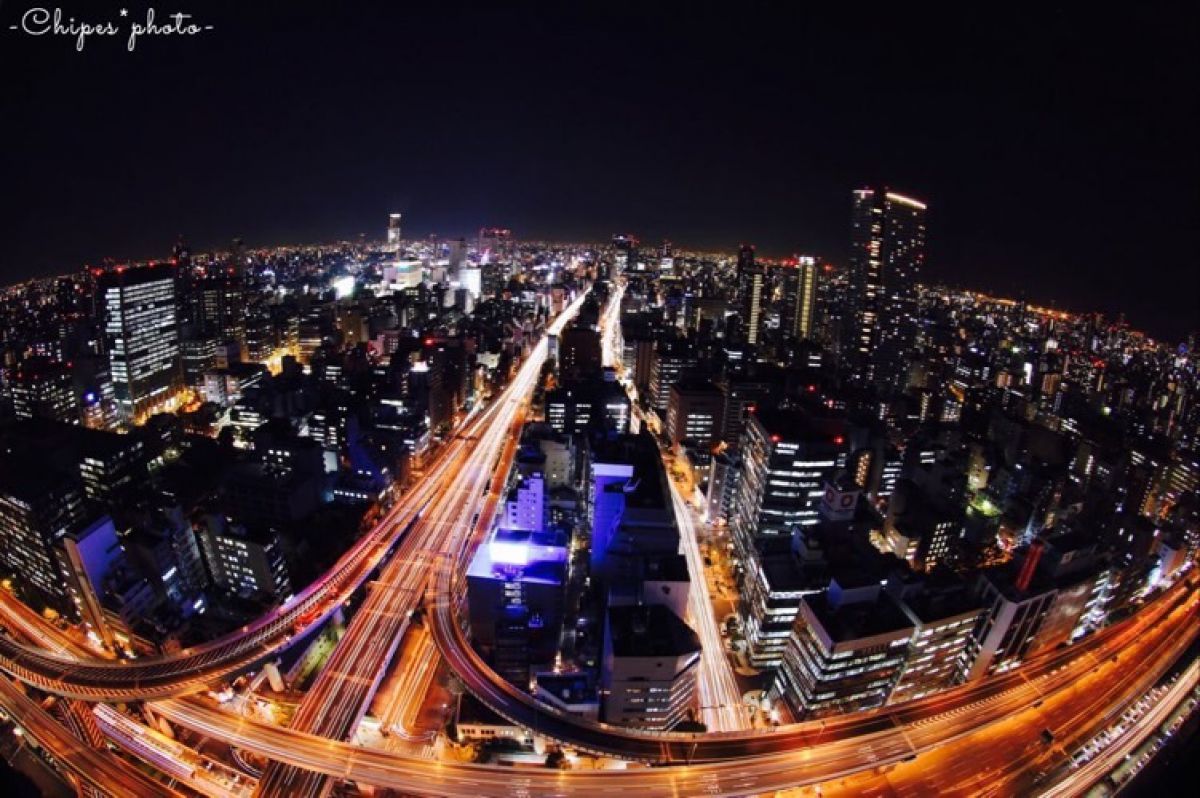 高速道路夜景 街並み 建物 夜景 Ganref