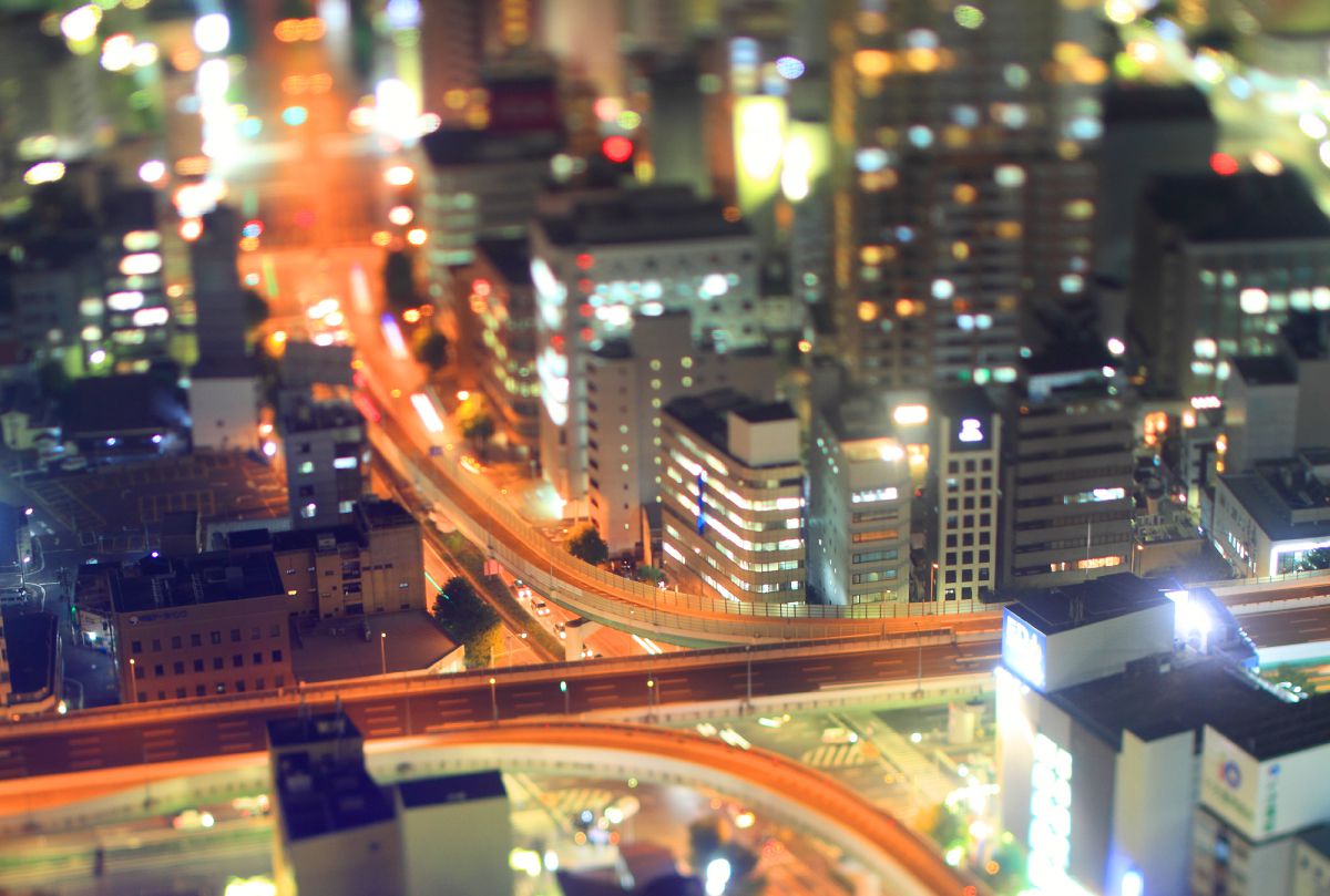 ミニチュア夜景 街並み 建物 夜景 Ganref
