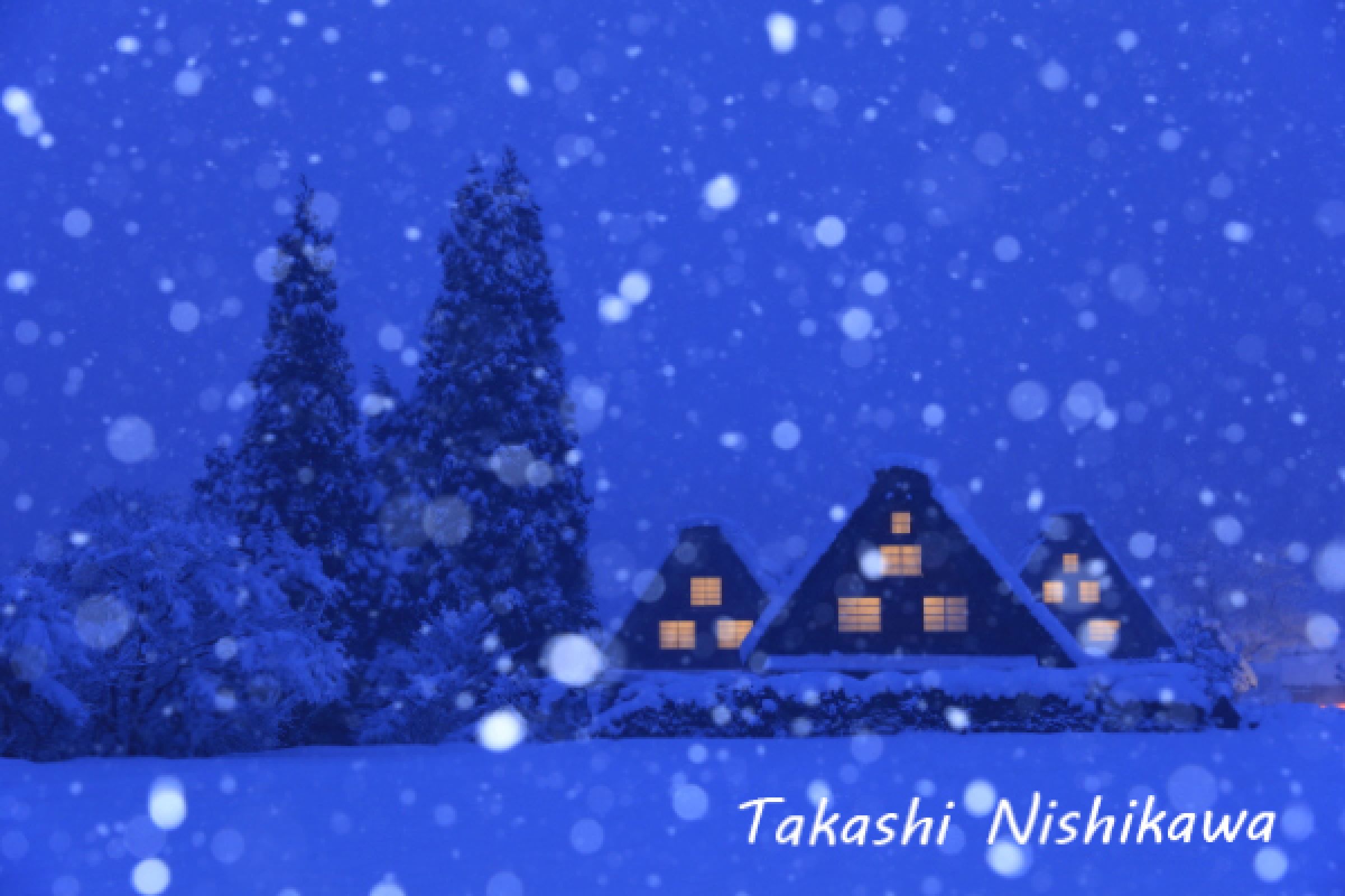 雪降る白川郷の夜 | GANREF