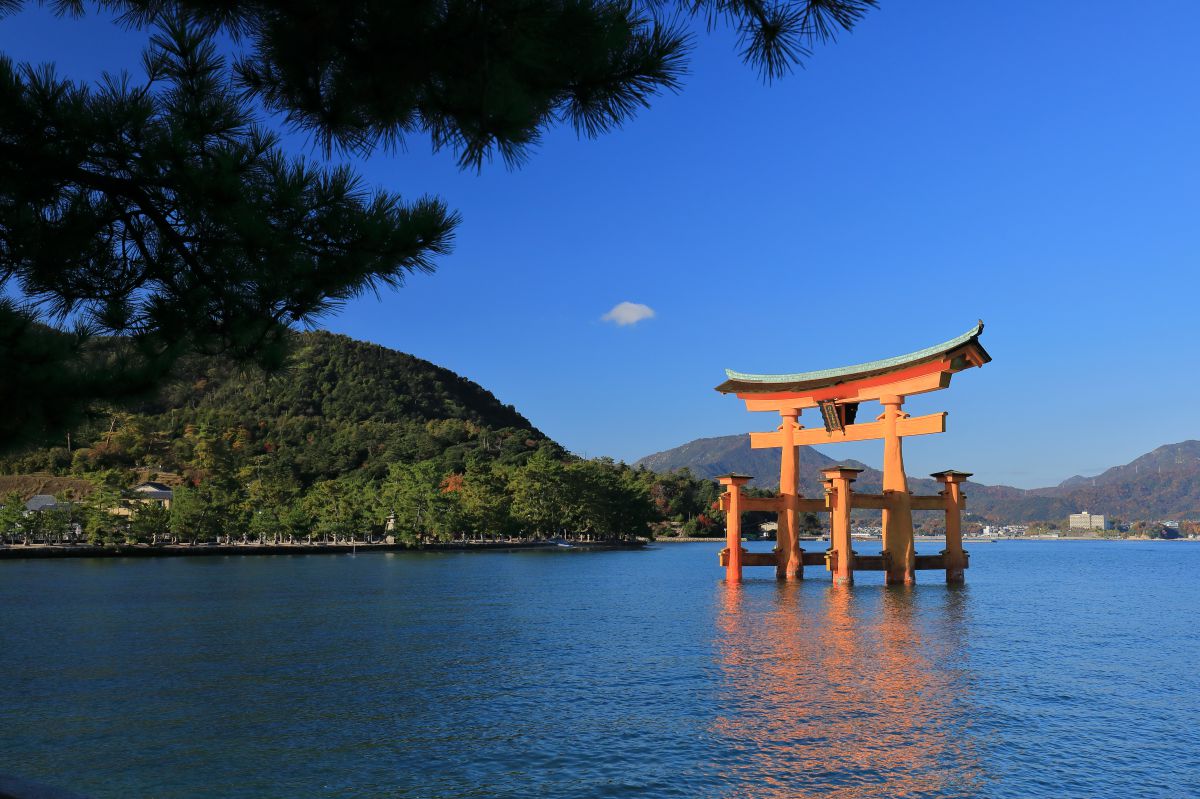 厳島神社大鳥居 満潮 街並み 建物 神社 寺 教会 Ganref
