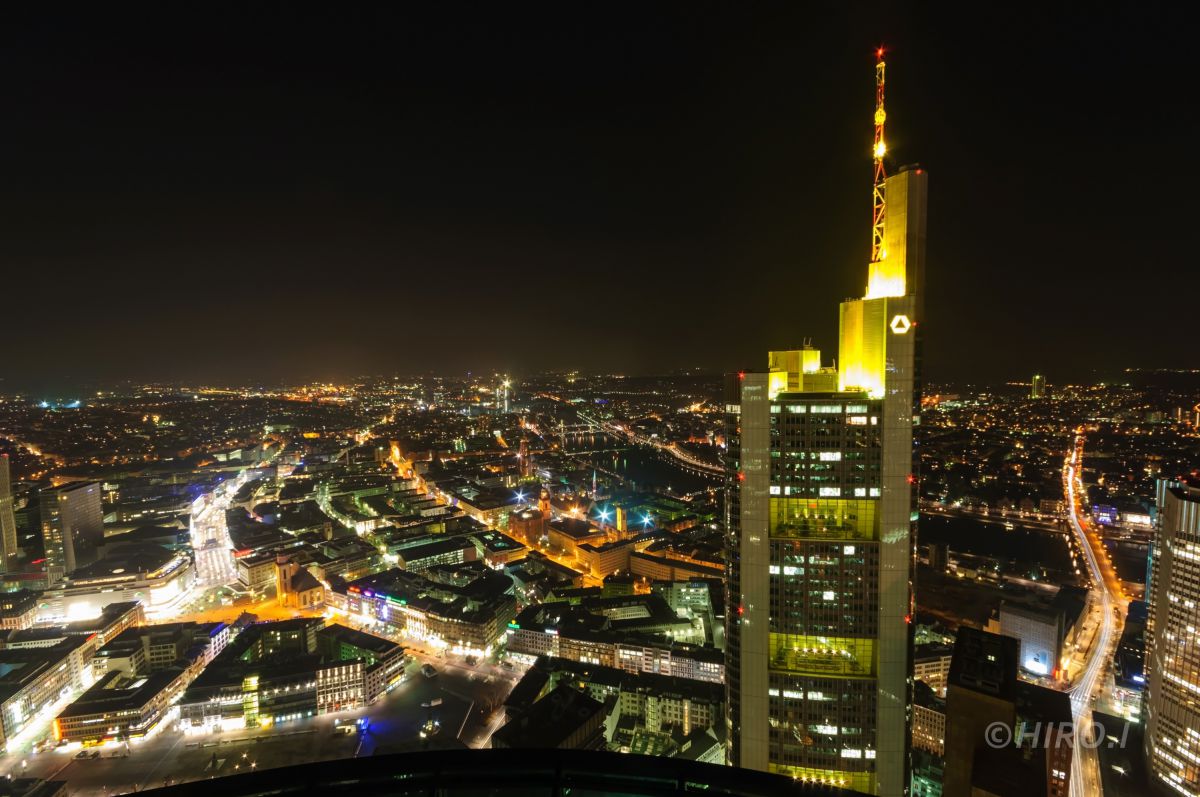 ドイツ フランクフルト アム マイン夜景 街並み 建物 夜景 Ganref