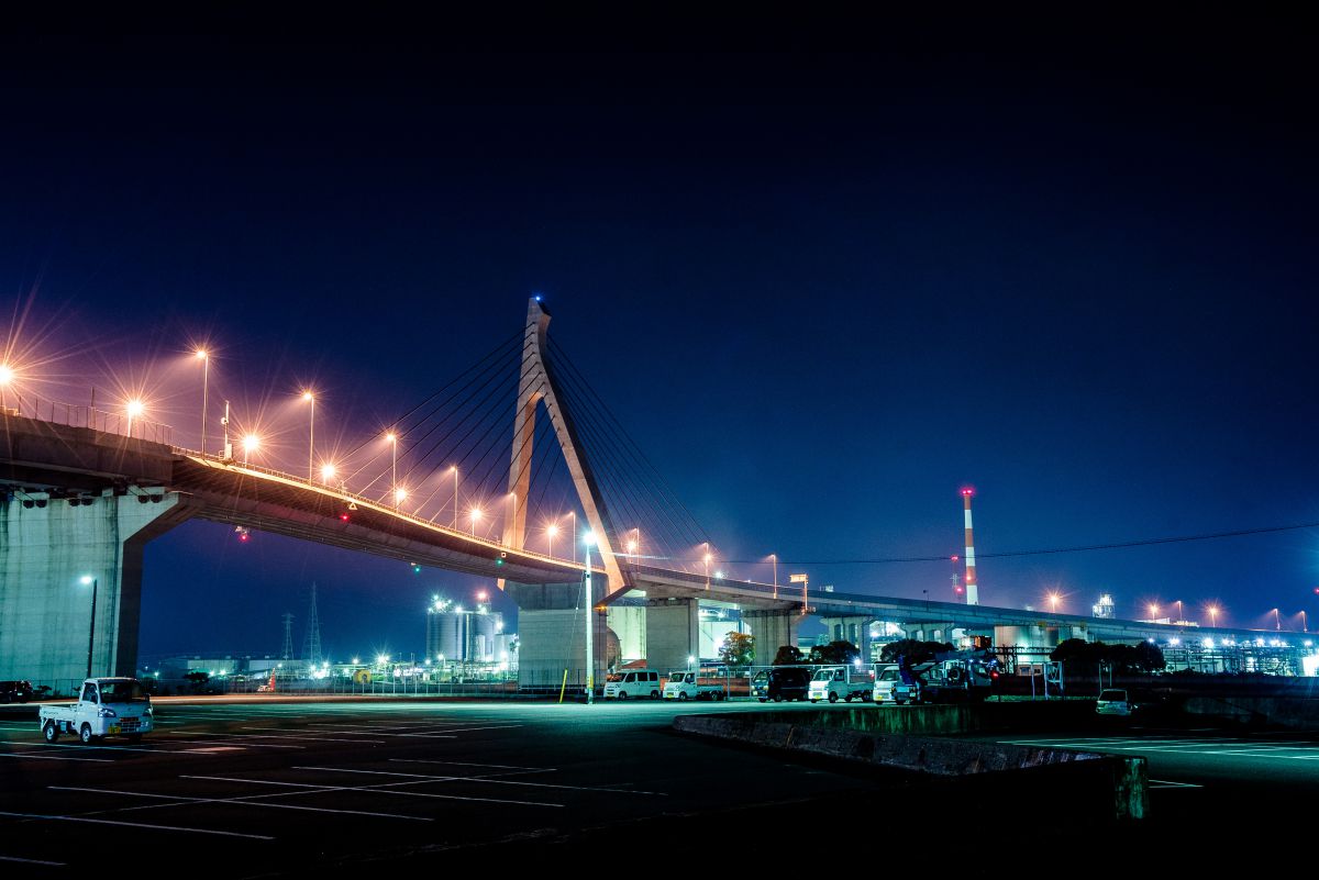 宇部湾岸道路 街並み 建物 夜景 Ganref