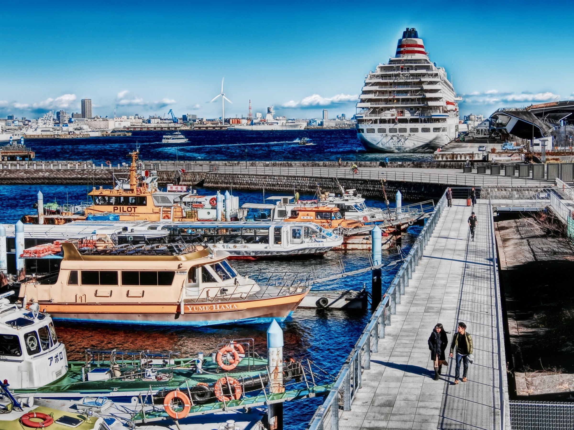 ◇美品◇漁船と港の風景◇２５ cm×３ cm◇ ◇ 新発売】 水彩画 港の風景 絵画 - 絵画