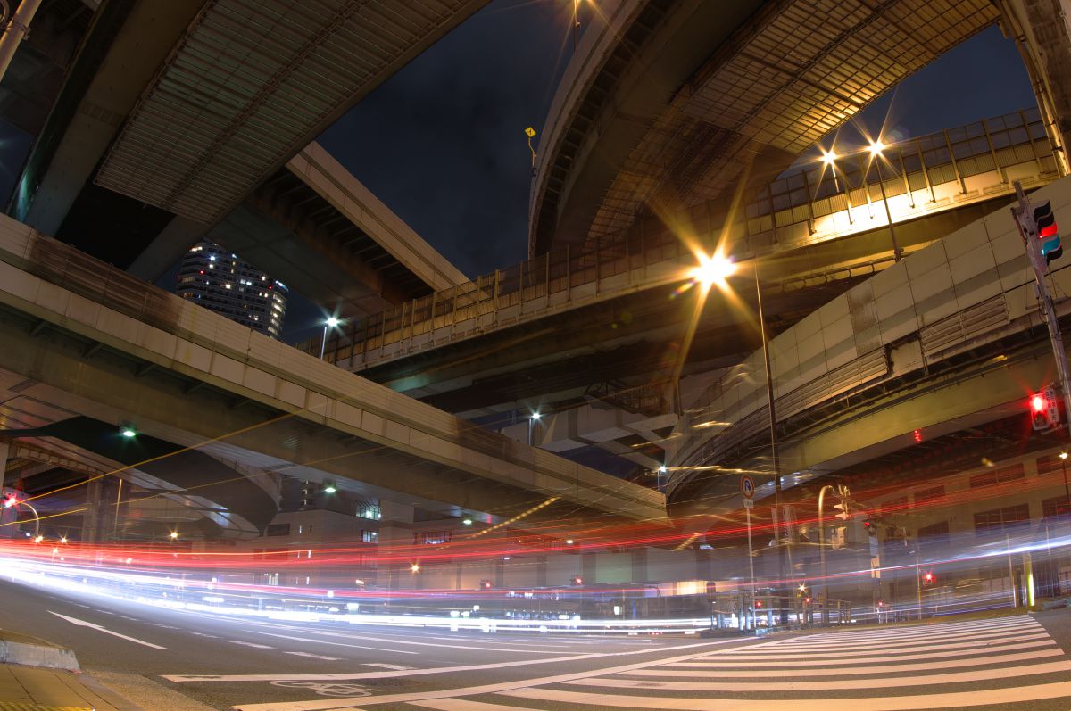阿波座ジャンクション 街並み 建物 夜景 Ganref