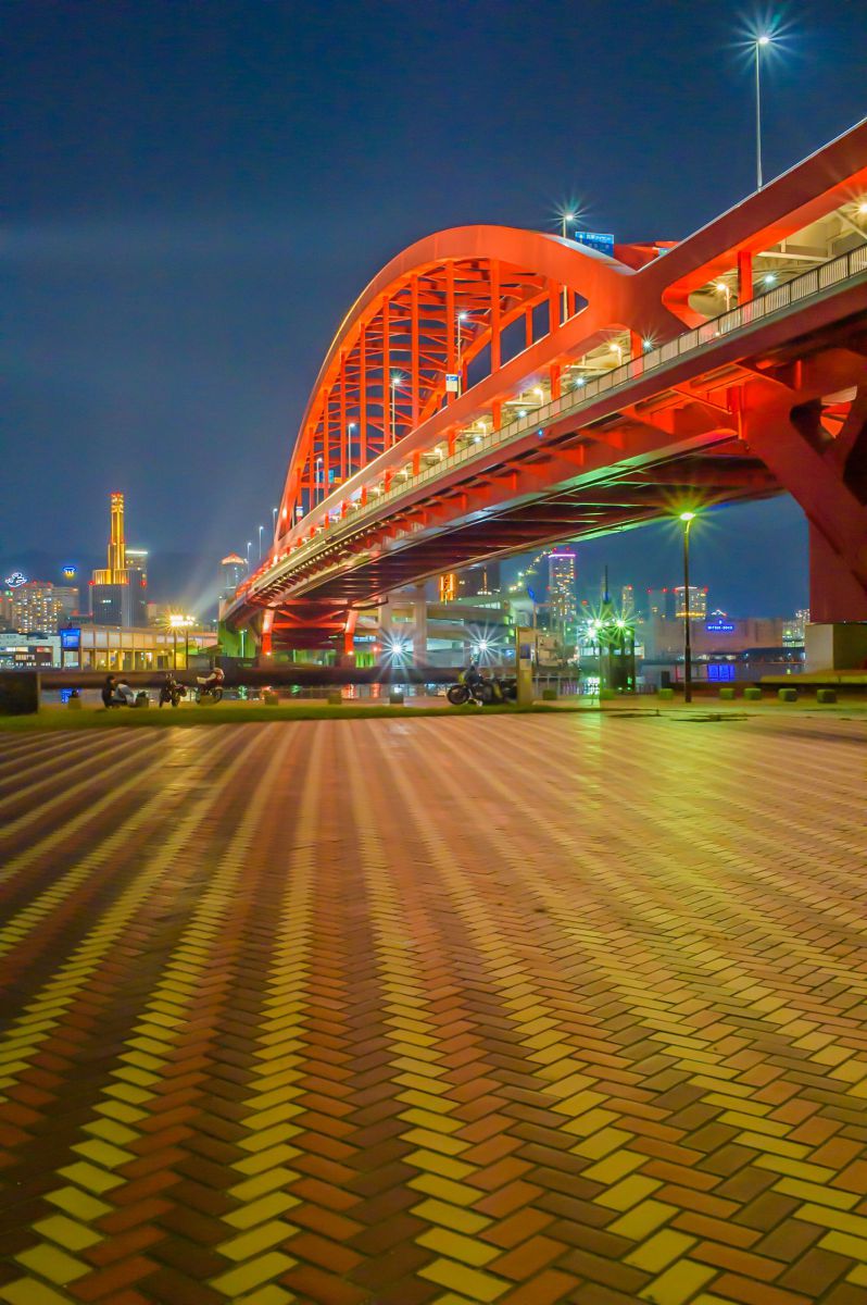 神戸大橋 ポートアイランド北公園 街並み 建物 夜景 Ganref