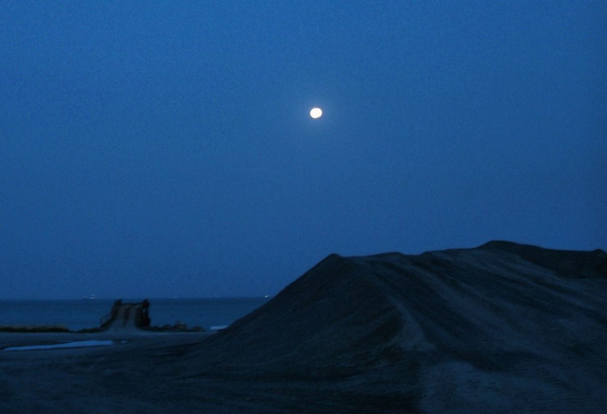 月夜の砂漠 自然 風景 海 Ganref