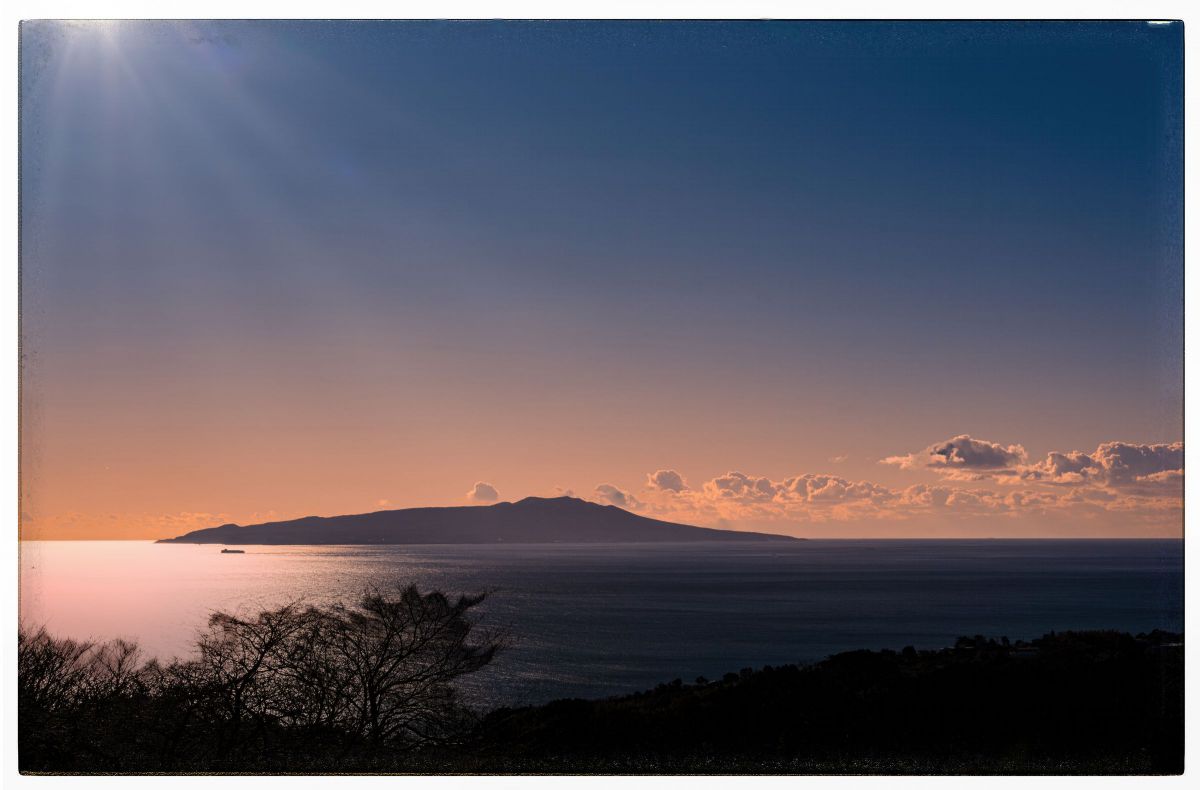 真作】掛軸 旭日之図 希望の海景 力強き黎明 海上の暁光 共箱入 Q79 真