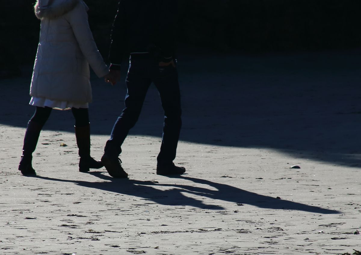 影もつないでいる手 人物 カップル 夫婦 Ganref