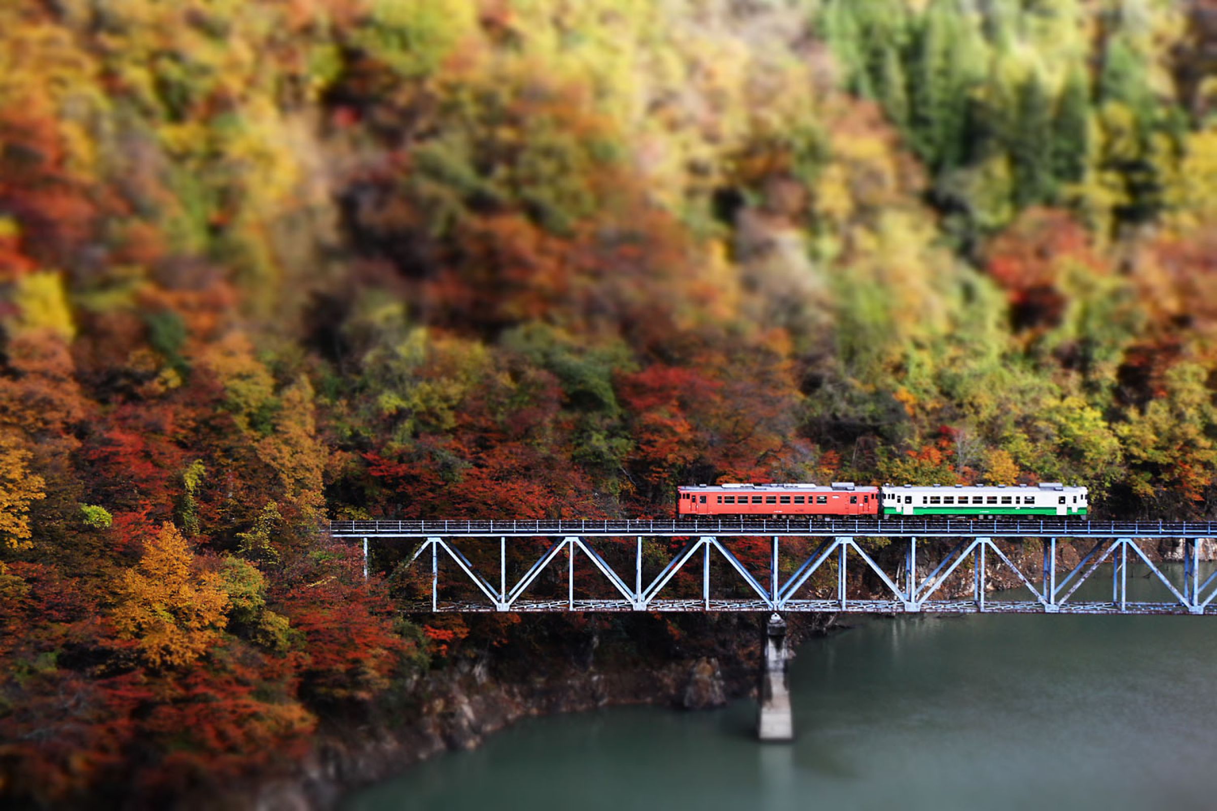 只見川第三橋梁 秋のジオラマ | GANREF
