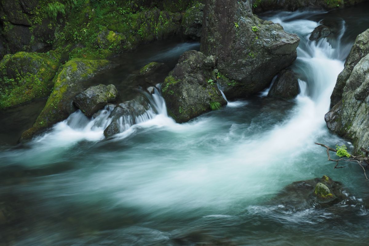 白濁した水の広がり模様 自然 風景 河川 Ganref