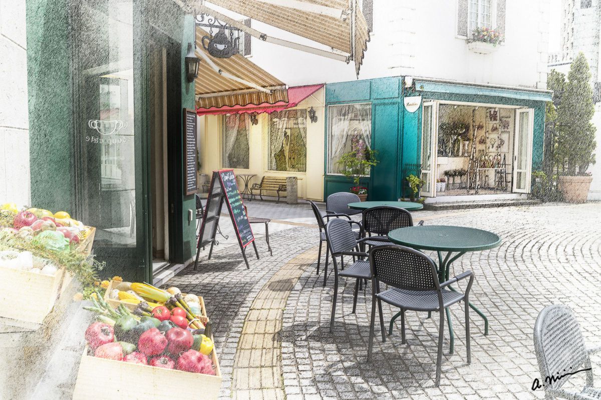 Coffee shop in the square | GANREF