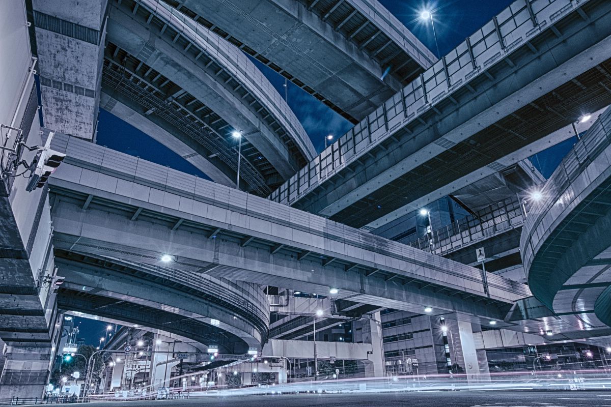 阿波座ジャンクション３ 街並み 建物 夜景 Ganref