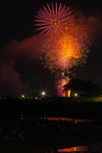 『値引き』パステル画　観覧車と花火 天空 de HANABI – オートポリス