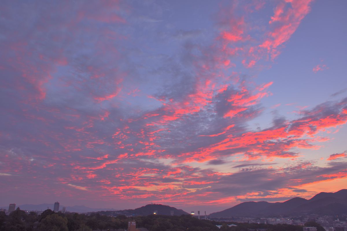 台風接近前日の夕焼け雲 自然 風景 空 雲 Ganref