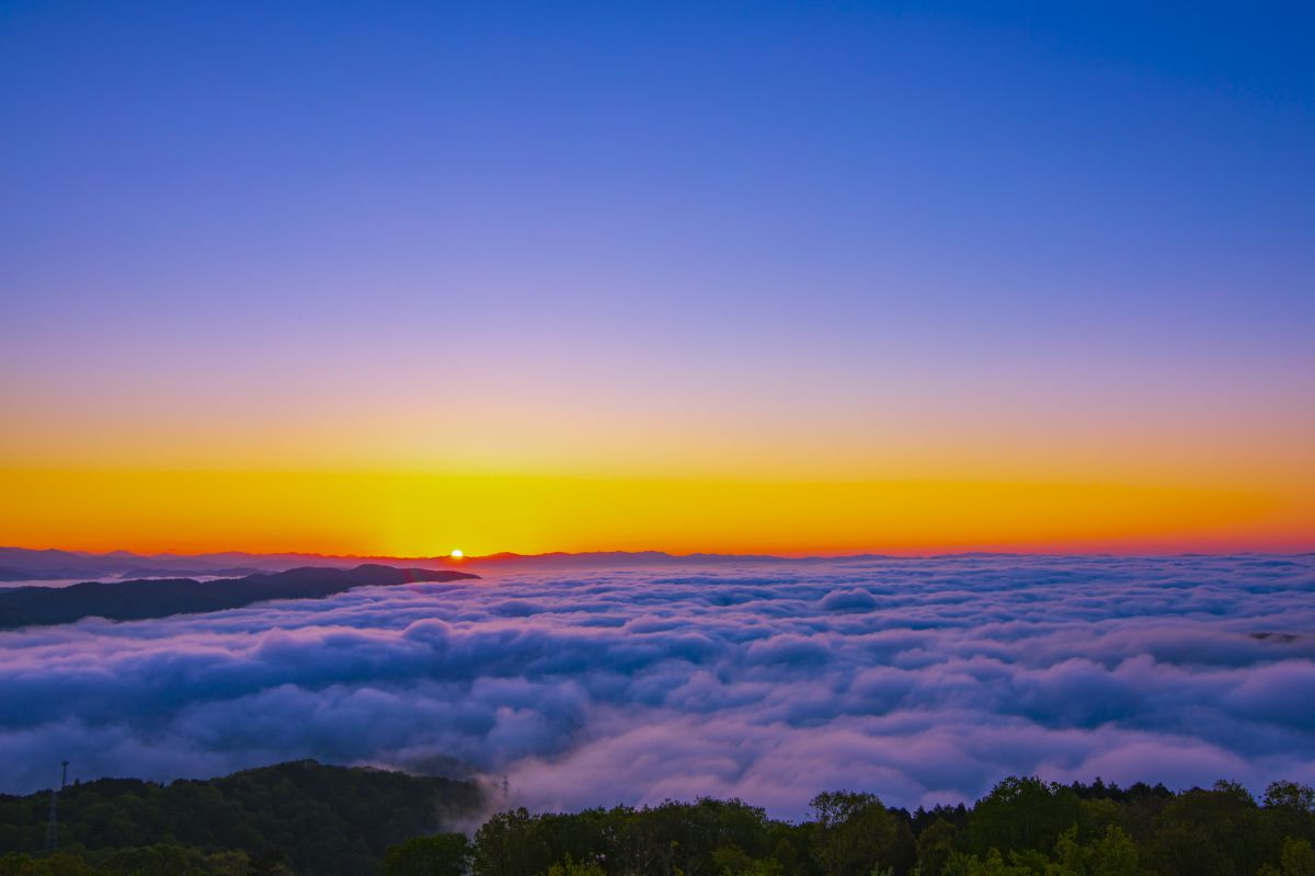 山の雲海の日の出 自然 風景 山 Ganref