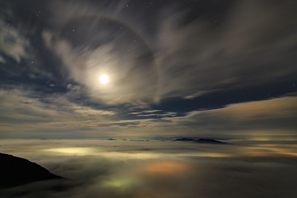雲海と月虹 自然 風景 空 雲 Ganref