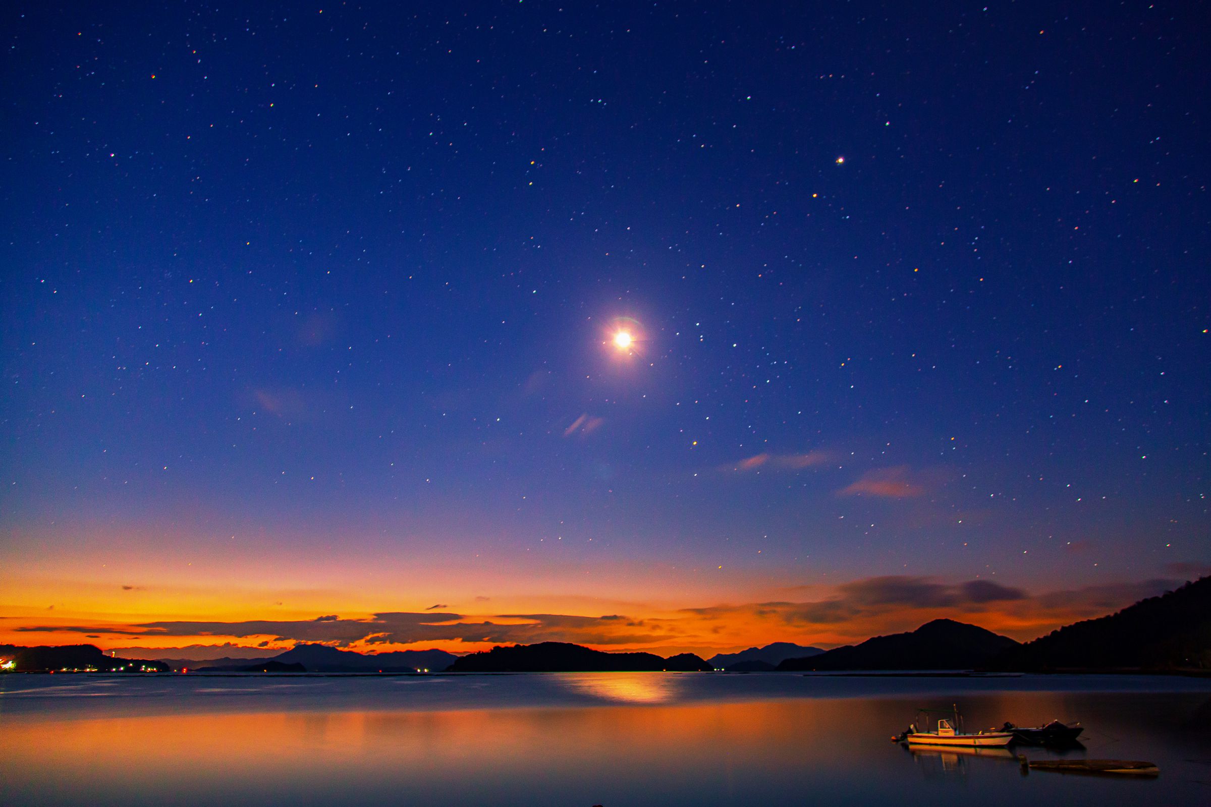 夜明けの星景 有明月と蠍座 | GANREF