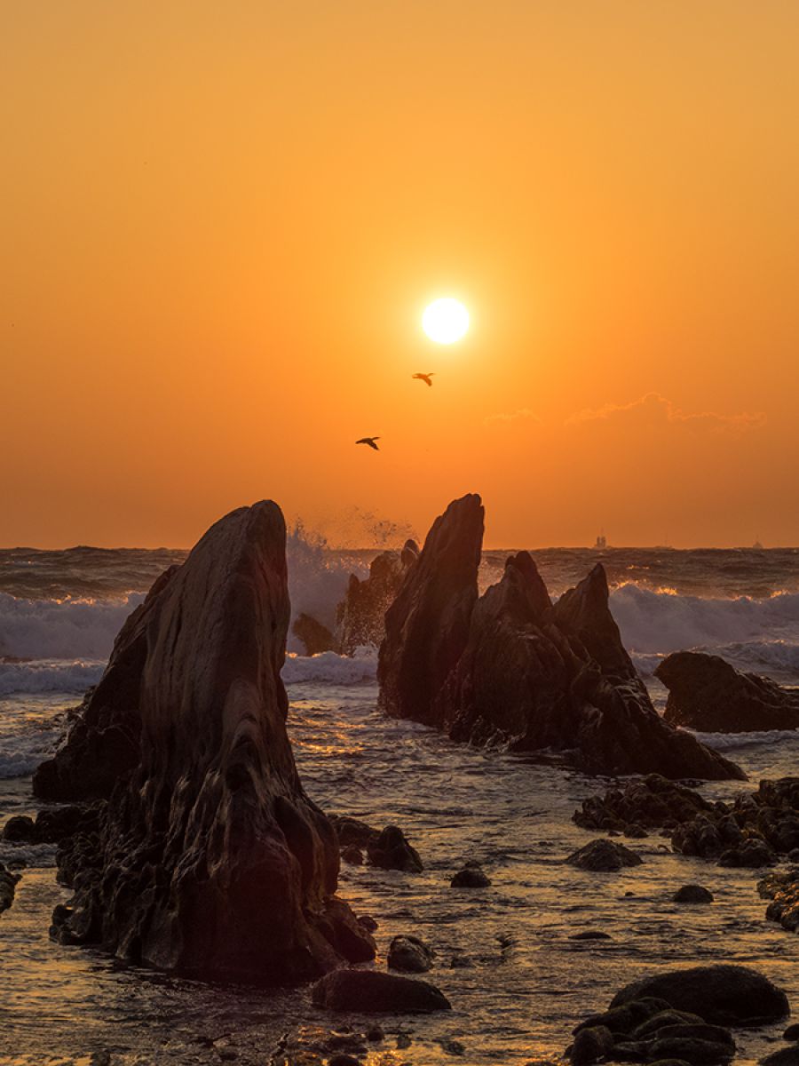 14年12月30日 根本海岸の夕日 自然 風景 海 Ganref