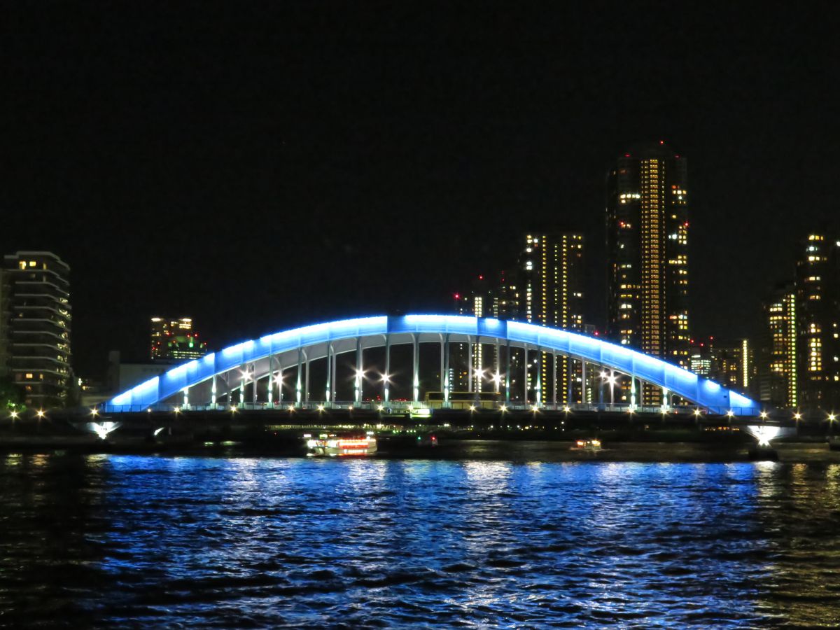 夜の永代橋 街並み 建物 夜景 Ganref