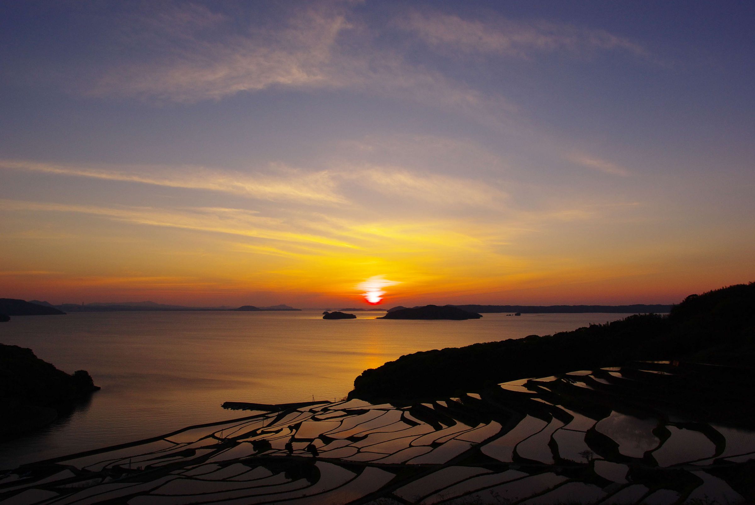 棚田の夕日 | GANREF