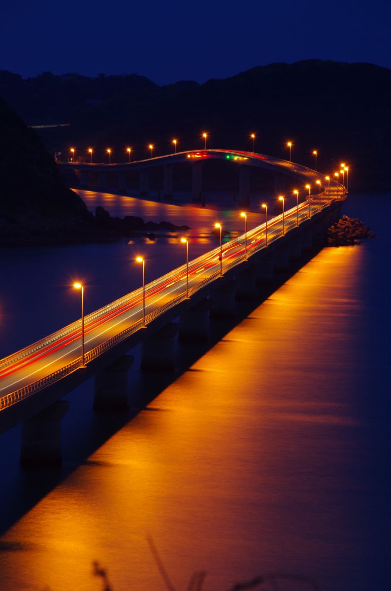 夜の角島大橋 自然 風景 海 Ganref 夜の角島大橋 自然 風景 海 Ganref