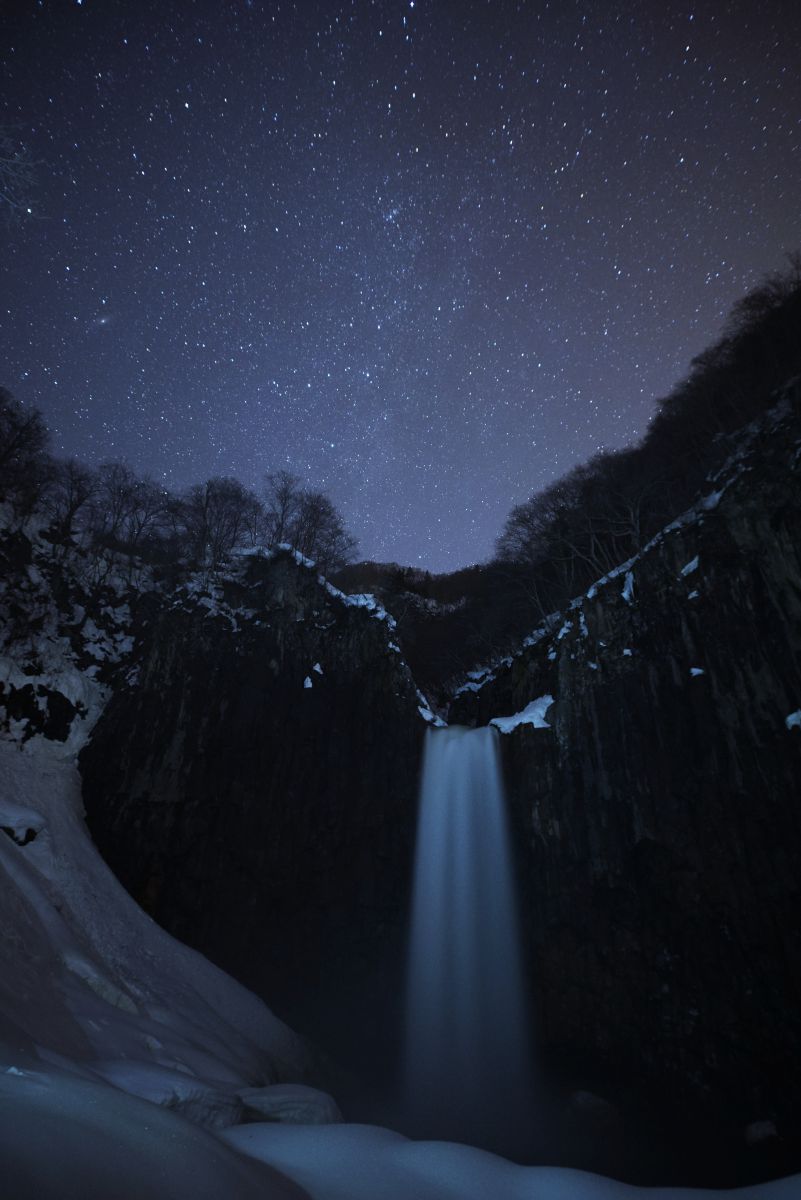 妙高高原 苗名滝の夜 自然 風景 山 Ganref