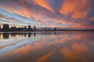 西洋絵画レイモン・ガランチェ風景画朝焼けの海