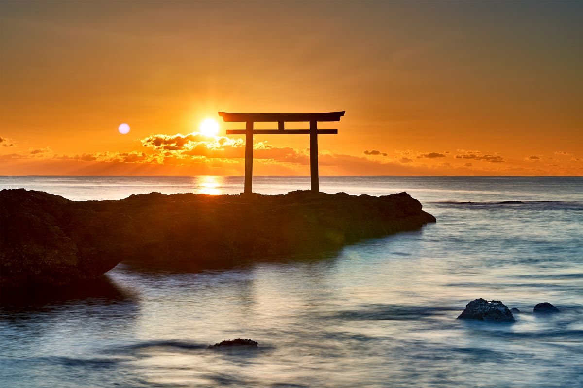 大洗海岸の朝 自然 風景 海 Ganref