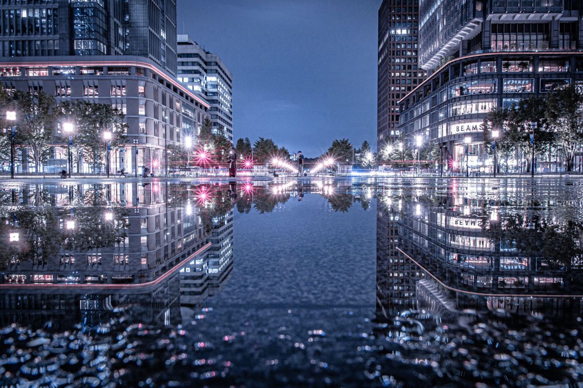 雨鏡 街並み 建物 夜景 Ganref