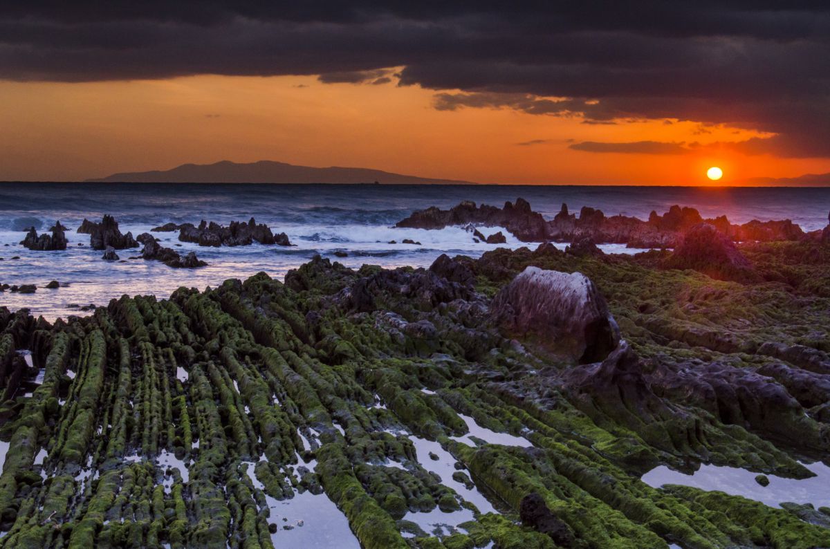 根本海岸の夕日 自然 風景 海 Ganref